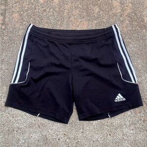 Adidas Men's Black Athletic Shorts with White Stripes